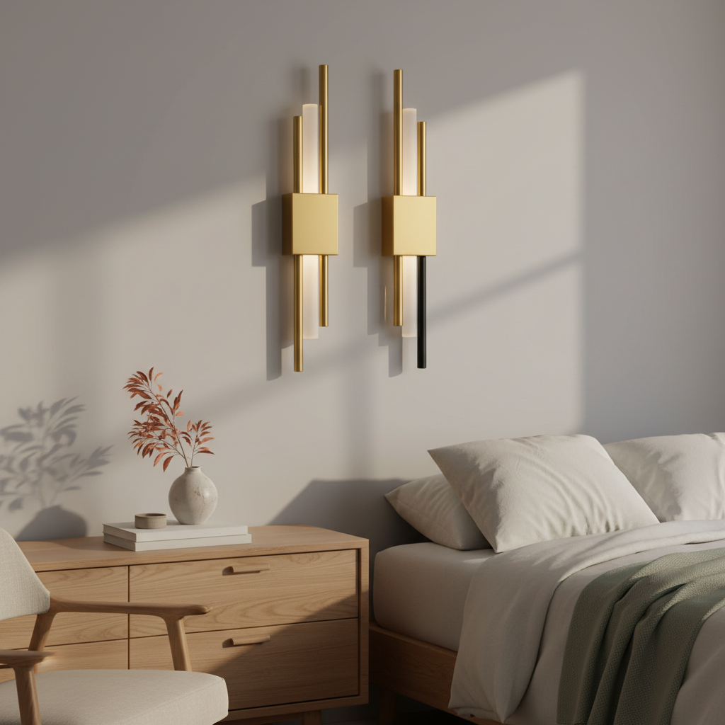Glitch Wall Light Sconce Gold & Black — lifestyle