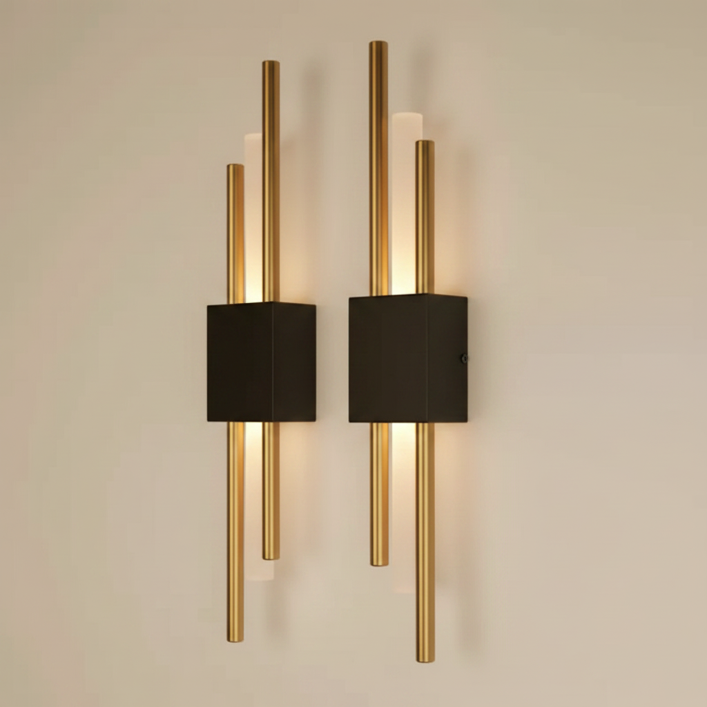 Glitch Wall Light Sconce Black & Gold — alternate angle