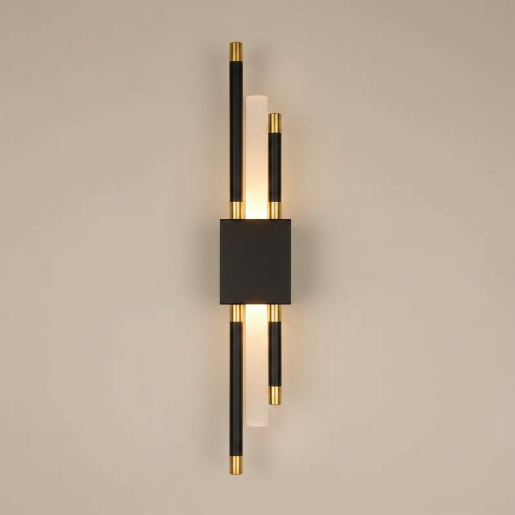 Glitch Wall Light Sconce Black & Gold — hero