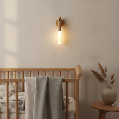 USB Rechargeable Wall Light Bright Wood — nursery lifestyle