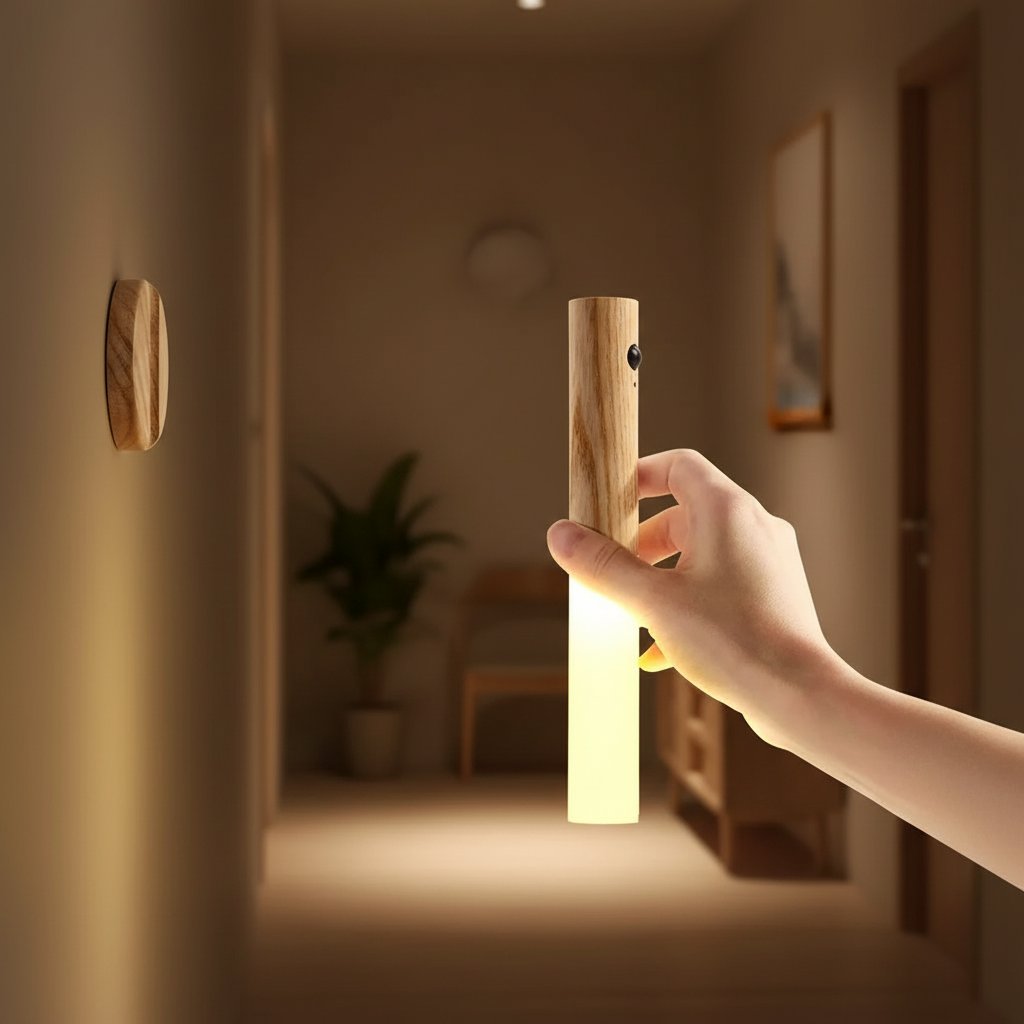 USB Rechargeable Wall Light — magnetic detachable torch feature