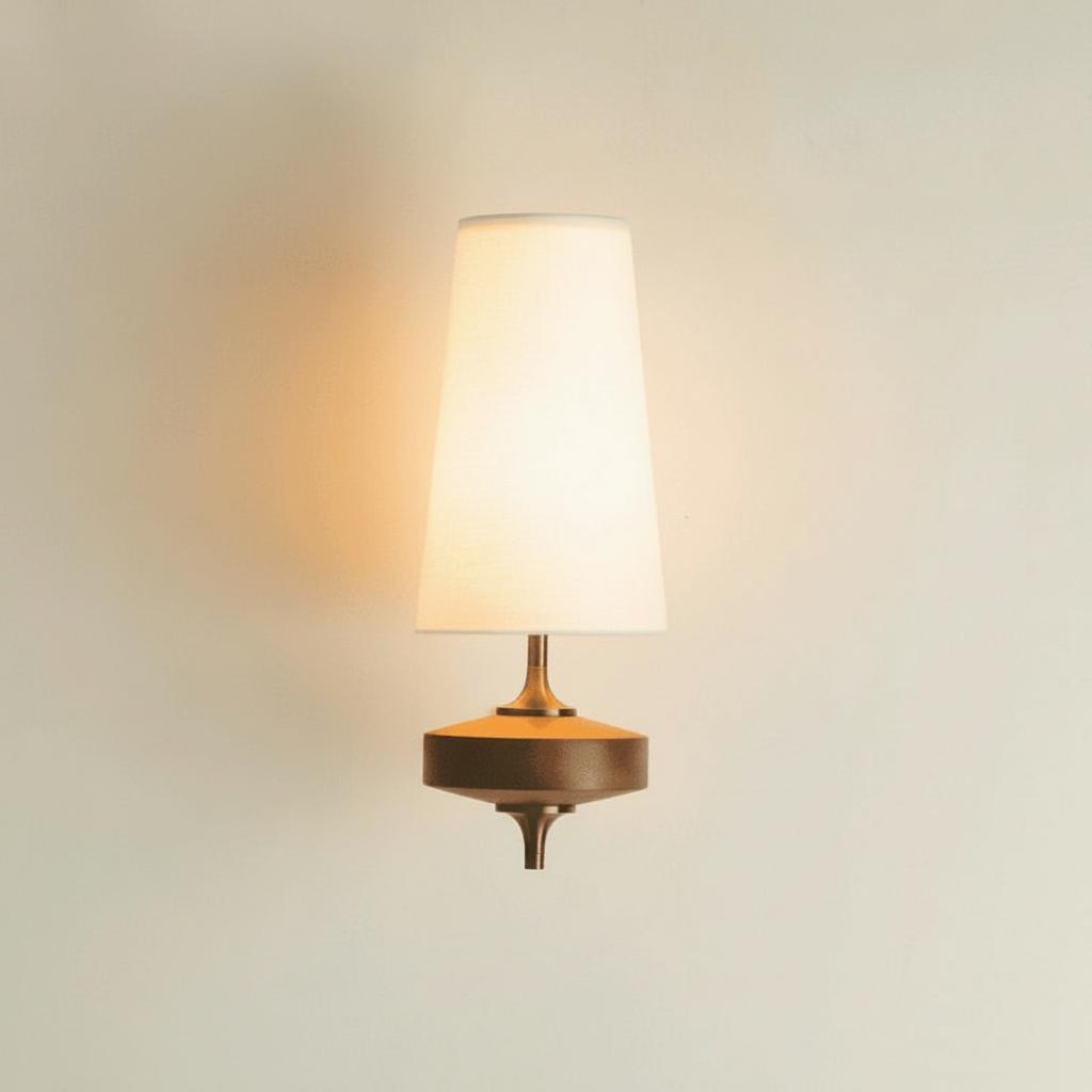 Vintage Fabric Tapered Wall Sconce Single Natural White — hero