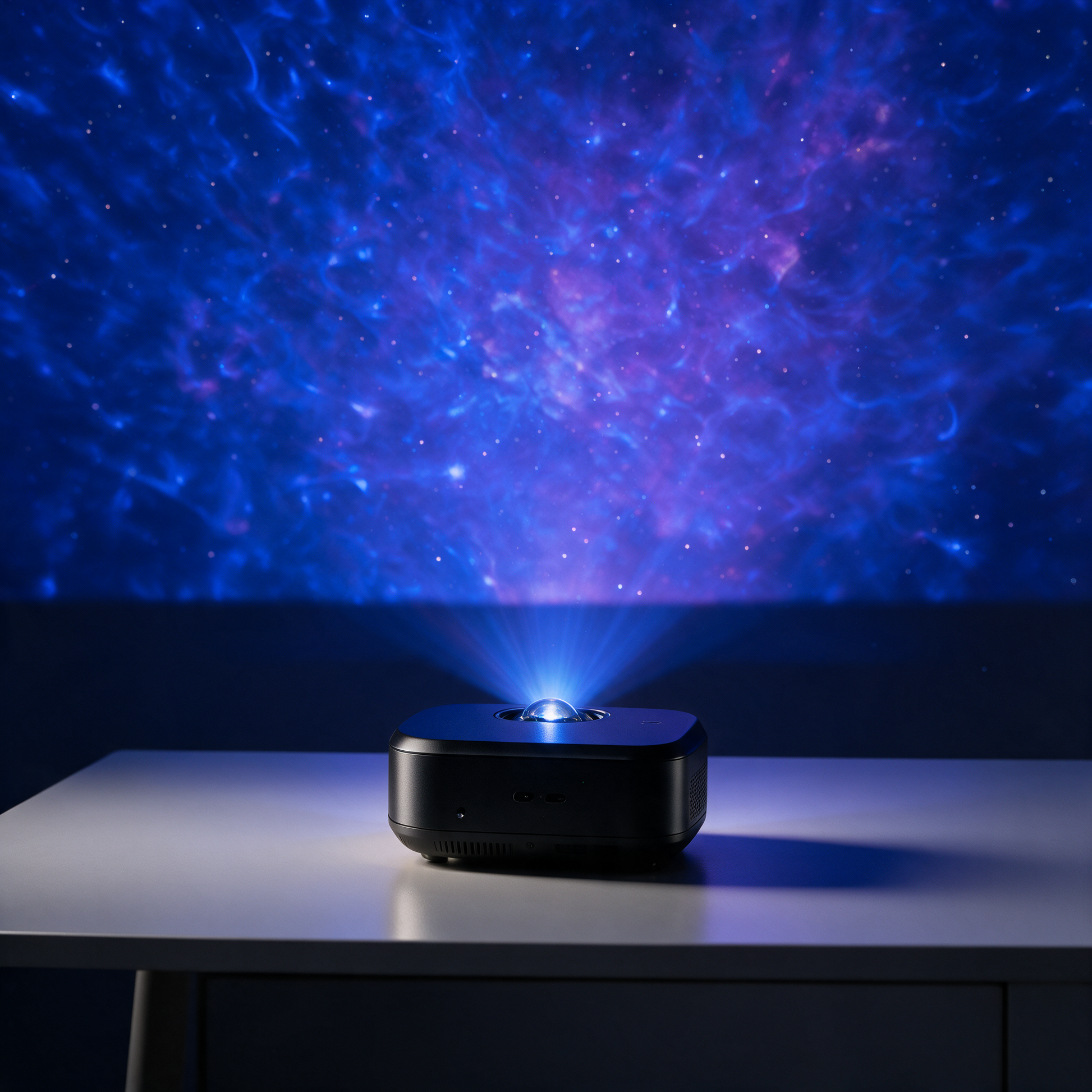 Nova compact galaxy projector on a modern desk