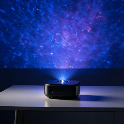 Nova compact galaxy projector on a modern desk