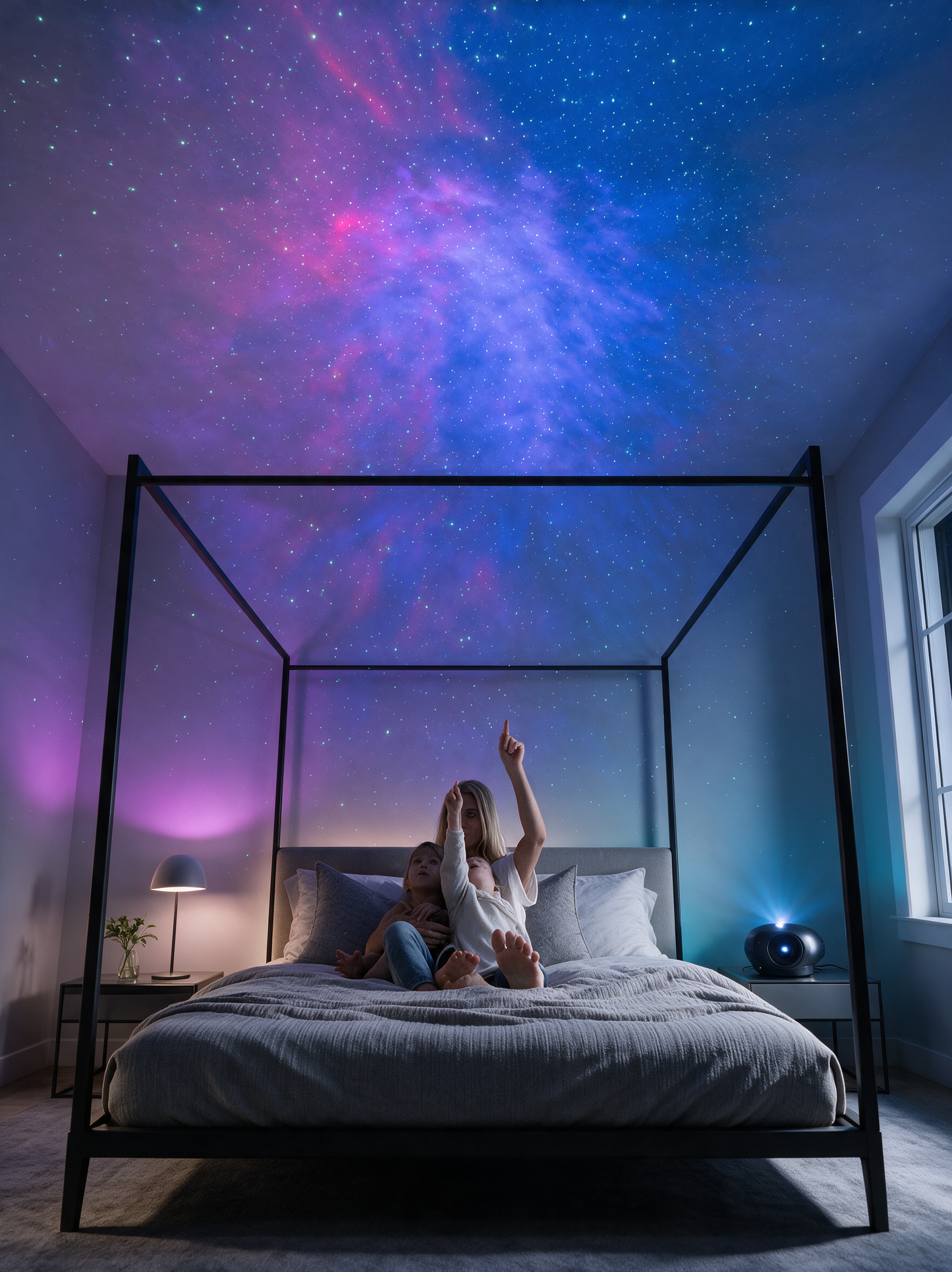 Nova music-reactive galaxy projector wall light pattern