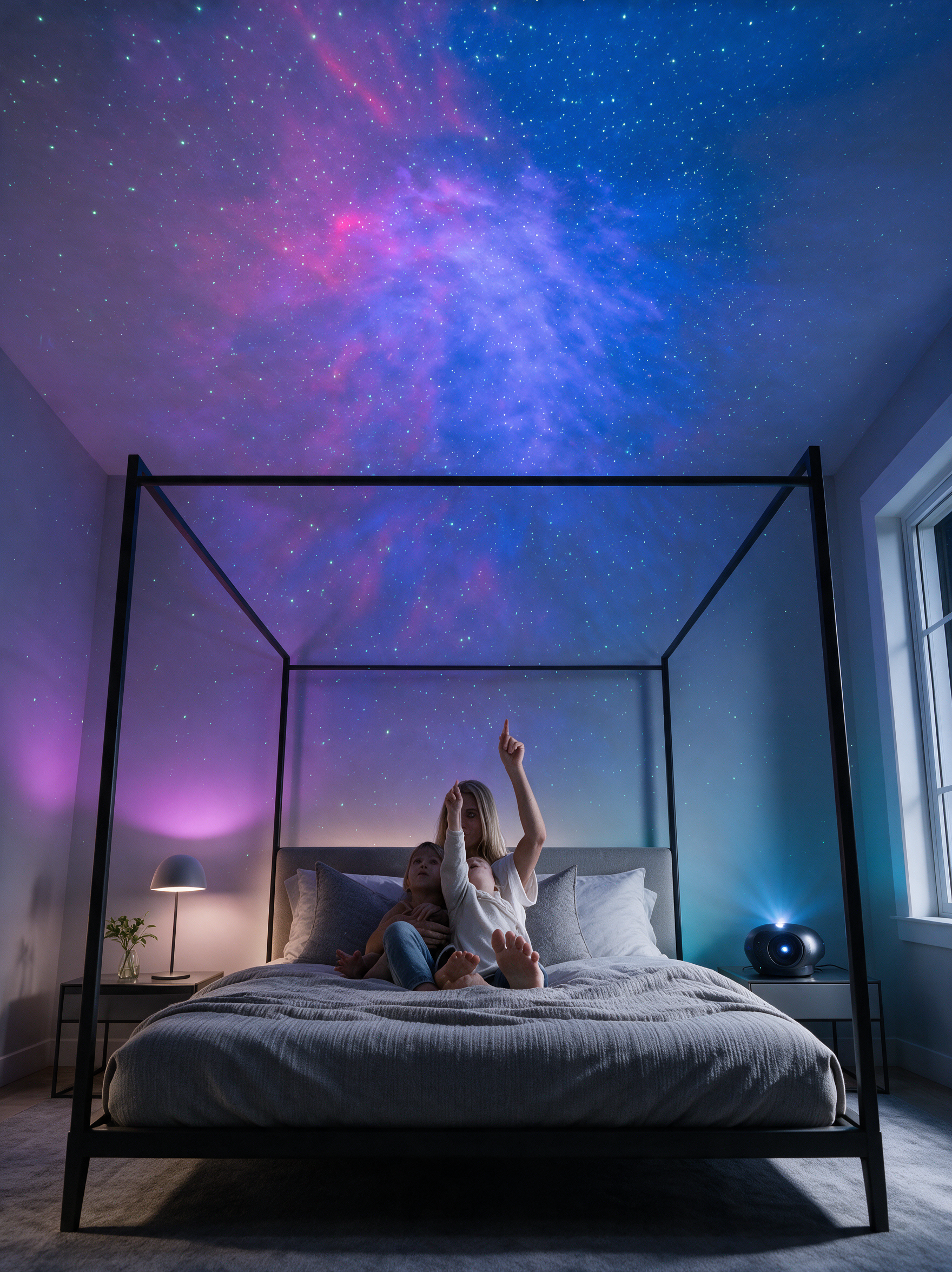 Nova music-reactive galaxy projector wall light pattern