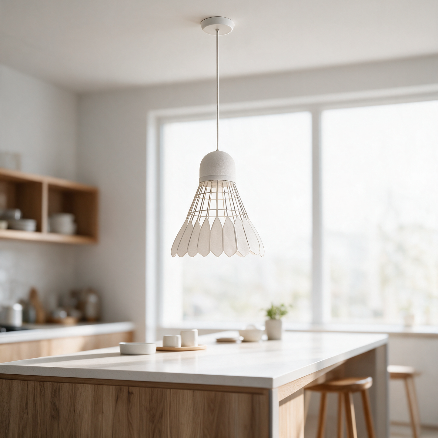 Forge pendant light over kitchen island