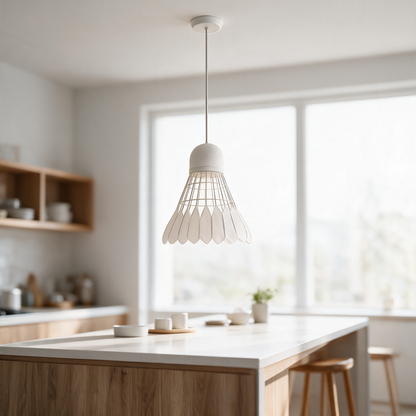 Forge pendant light over kitchen island