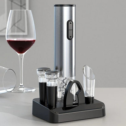 Rechargeable Electric Wine Opener Set | Automatic Corkscrew, Pourer & Vacuum Stopper