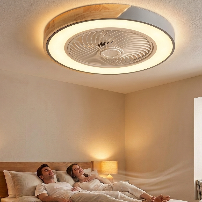 Bladeless Ceiling Fan with Lights & Remote Control | Elegant Modern Design for Quiet Comfort