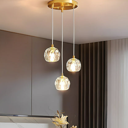 Aurelia Crystal Pendant Light — brass cluster pendant
