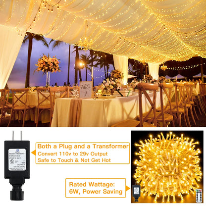 Willow Cozy Warm White Fairy Lights | 800 LED String Lights with Remote & Timer