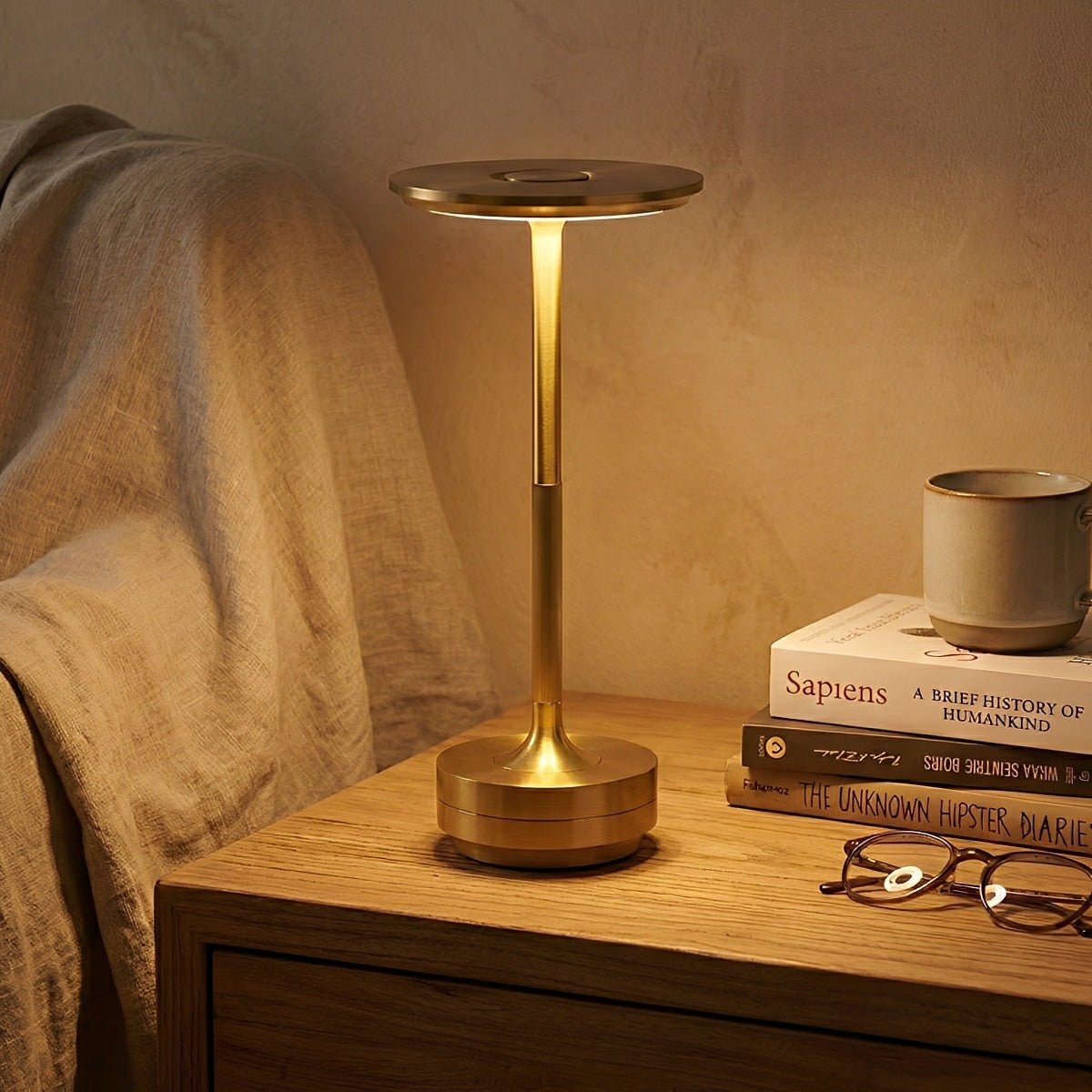 Halo Rechargeable Table Lamp — cordless LED touch lamp
