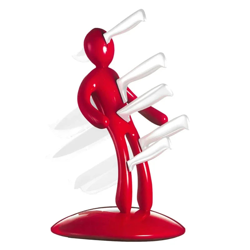 Humanoid Knife Block | 5-Slot Stainless Steel Kitchen Knife Holder